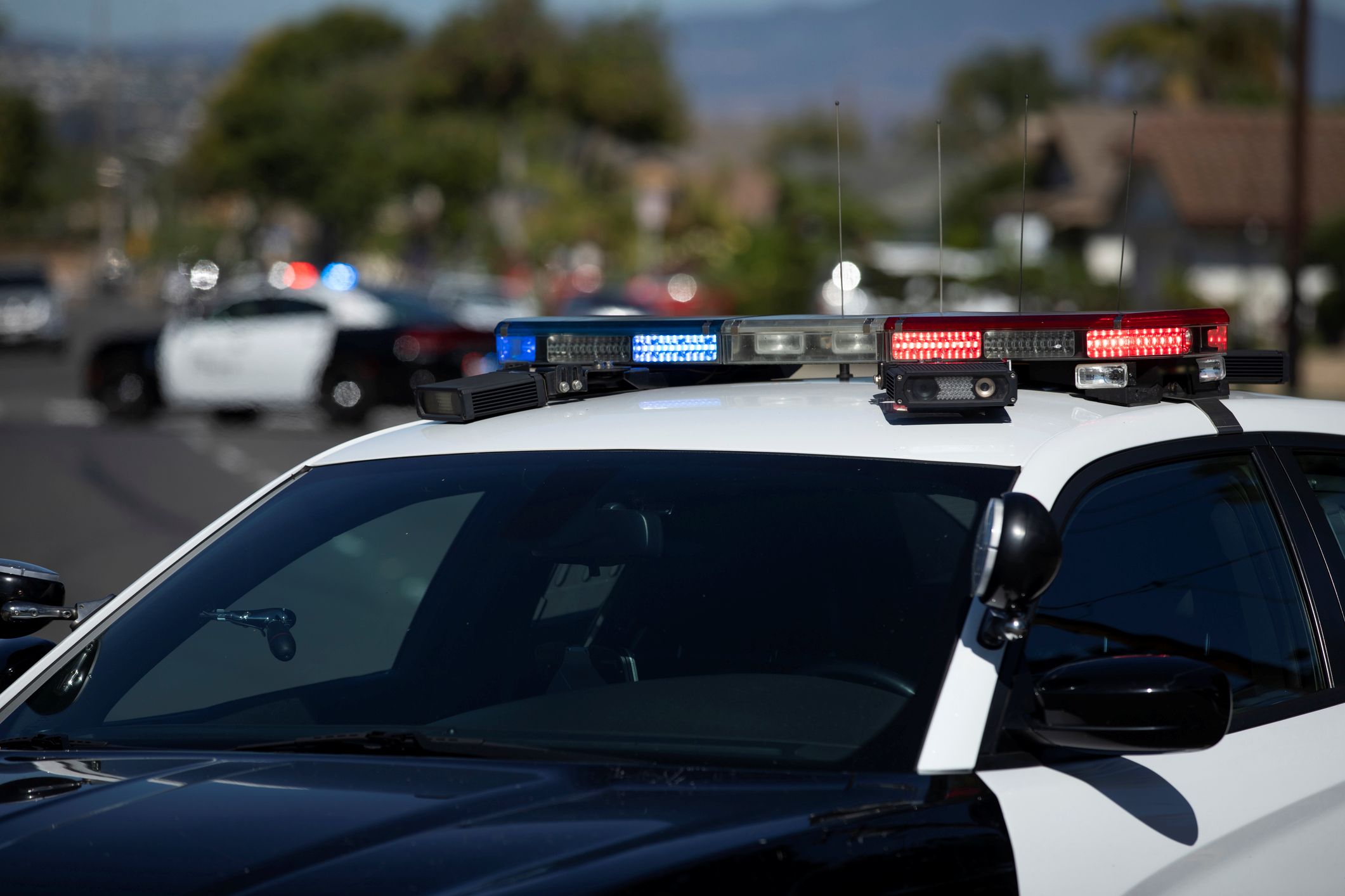 Emergency Vehicles on Road.